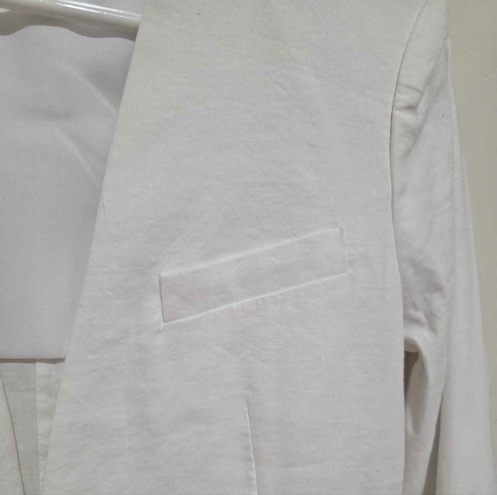 THEORY OPEN FRONT LINEN BLEND BLAZER SIZE 4 - Picture 6 of 8